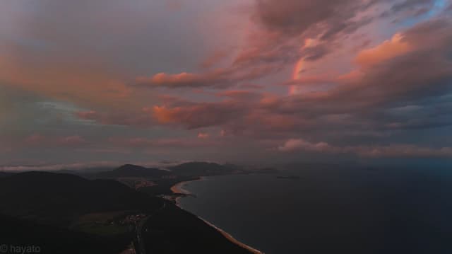 万宁日月湾晚霞彩虹